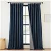 NICETOWN Tende per camera da letto, 100% oscuranti, lunghe 243,8 cm, termiche, plissettate, in finto lino, blocco della luce, cancellazione del rumore, per camera da letto, blu navy, 127 x 244 cm, 1