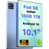 LenO Pad S8 Tablet Qualcomm Snapdragon8 Gen2 Android14 10000mAh 16GB RAM 1TB ROM 10.1 pollici Tablet - Blue