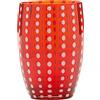 Zafferano 32 cl - Perle Bicchiere Acqua Pallini Bianchi in Vetro - Set 6 Pezzi