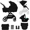 Kinderkraft Trio YOXI PURE BLACK Carrozzina Passeggino Ovetto MINK PRO