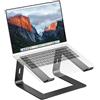 PureMounts Supporto per laptop ultrasottile, supporto ergonomico per notebook in alluminio con ventilazione e cuscinetti antiscivolo laptop per ufficio, nero