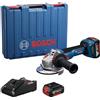 Bosch Professional 18V System Smerigliatrice angolare a batteria GWS 18V-8 diametro disco 125 mm, incl. 2x GBA 4.0Ah, caricabatteria GAL 18V-40, valigetta, Diametro del disco 125 mmv