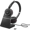 Jabra Cuffia con microfono Jabra Evolve 75 Auricolare Con cavo e senza A Padiglione Musica Chiamate Bluetooth Base di ricarica Nero [7599-848-199]