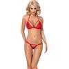 Obsessive 838-SET-3 - set reggiseno in pizzo con cinghie (rosso)