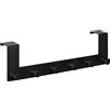 Navaris Gancio Appendiabiti Porta Bagno Cucina - 6x Ganci Appendi Abiti Acciaio Inox 39x11x4,5cm - Attaccapanni Metallo - Attacca Panni Pensile Nero