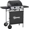 EasyComfort Barbecue a Gas con Coperchio, Bruciatori da 5.6kW, BBQ e Ruote, 104x49x99cm