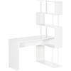 Easycomfort Scrivania Angolare Moderna in Truciolato per Ufficio e Studio con Ripiano a 4 Livelli, 120x80x176 cm, Bianco