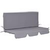 Easycomfort Cuscini da Esterno per Dondolo da Giardino 3 Posti con Lacci, 2 Pezzi da 130x45x5 cm, Grigio