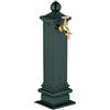 Relaxdays Fontana da Giardino in Stile Antico, Fontanella a Colonna con Rubinetto Acqua, HLP: 47x14x18,5 cm, Verde Scuro