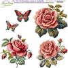 Pannolenci Stampato Embroidery Roses e Butterfly