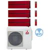 Mitsubishi Climatizzatore Condizionatore Mitsubishi Kirigamine Style Wifi R32 Rosso Trial Split Inverter 9000 + 12000 + 12000 BTU con U.E. MXZ-3F68VF NOVITÁ Classe A++/A+