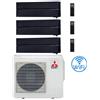 Mitsubishi Climatizzatore Condizionatore Mitsubishi Kirigamine Style Wifi R32 Nero Trial Split Inverter 12000 + 12000 + 12000 BTU con U.E. MXZ-3F68VF NOVITÁ Classe A++/A+