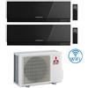 Mitsubishi Climatizzatore Condizionatore Mitsubishi Kirigamine Zen Wifi Nero Dual Split Inverter 9000 + 15000 BTU con U.E. MXZ-2F53VF Classe A+++/A++ NOVITÁ