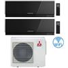Mitsubishi Climatizzatore Condizionatore Mitsubishi Kirigamine Zen Wifi Nero Dual Split Inverter 12000 + 15000 BTU con U.E. MXZ-3F54VF classe A+++ /A++ NOVITÁ