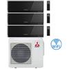 Mitsubishi Climatizzatore Condizionatore Mitsubishi Kirigamine Zen Wifi Nero Trial Split Inverter 7000 + 9000 + 12000 BTU con U.E. MXZ-3F54VF classe A+++ /A++ NOVITÁ