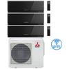 Mitsubishi Climatizzatore Condizionatore Mitsubishi Kirigamine Zen Wifi Nero Trial Split Inverter 9000 + 9000 + 12000 BTU con U.E. MXZ-3F54VF classe A+++ /A++ NOVITÁ