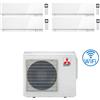 Mitsubishi Climatizzatore Condizionatore Mitsubishi Kirigamine Zen Wifi Bianco Quadri Split Inverter 7000 + 7000 + 7000 + 15000 BTU con U.E. MXZ-4F72VF classe A++ /A+ NOVITÁ