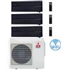 Mitsubishi Climatizzatore Condizionatore Mitsubishi Kirigamine Style Wifi R32 Nero Trial Split Inverter 12000 + 12000 + 12000 BTU con U.E. MXZ-3F68VF NOVITÁ Classe A++/A+