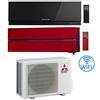 Mitsubishi Climatizzatore Condizionatore Mitsubishi Kirigamine Zen Nero più Kirigamine Style Rosso Dual Split Wifi Inverter 9000 + 12000 BTU con U.E. MXZ-2F53VF classe A+++ /A++