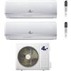 4XE Climatizzatore Dual Split serie Winter 12+12 Btu con Winter Dual 18 Inverter R-32 Wi-Fi Optional Classe A++ ,