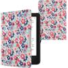 kwmobile Custodia eReader Compatibile con Tolino Vision 1/2 / 3/4 HD Cover - eBook Reader Flip Case - rosso/rosa antico/blu - Fiori Pastello