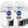 Nivea Black & White Invisible Ultimate Impact Deodorante Roll-On Antitraspirante 48h SkinActive Protection Senza Alcol Contro Cattivi Odori Sudore Macchie Residui Irritazioni - 8 Flaconi da 50ml
