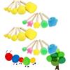 Zhenghebuy 20 Pezzi Set di Pennello Spugna,Rotondi Spugne Pennelli,Bambini Spugne per Dipingere,Pennelli per Pittura in Gommapiuma,Pennello Schiuma con Manico in Legno(5 Dimensioni)