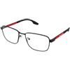 Prada Linea Rossa Prada PS 50OV 1AB1O1 | Occhiali da Vista Graduati | Prova Online | Unisex | Metallo | Rettangolari | Nero | Adrialenti