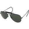 Ray-Ban Outdoorsman RB3030 L9500 | Occhiali da Sole Graduati o Non Graduati | Prova Online | Unisex | Metallo | Pilot | Nero | Adrialenti