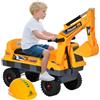HOMCOM Ruspa Giocattolo 2 in 1 con Escavatore e Mordente, Vano Nascosto, Gioco Cavalcabile Bambini 2-3 Anni, 90x28x58cm, Giallo|Aosom