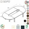 SEIPO TAVOLO RIUNIONE direzionale ROYAL OVALE e gambone metaliche - Seipo RY.COMPO 16