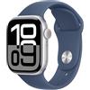 Apple Watch Series 10 GPS + Cellular 42 mm Smartwatch con cassa in alluminio e cinturino Sport Loop Denim - M/L. Fitness tracker, app ECG, display Retina always-on, Carbon Neutral