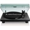 Lenco L-30BK Giradischi USB - giradischi con trasmissione a cinghia - 33 e 45 giri - USB - uscita RCA - digitalizzazione dischi - preamplificatore - legno
