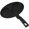Fenteer Padella Antiaderente Padella per Friggere Le Uova Teglia da Forno Pentola per Bistecche Accessori per Cucinare Pentola Scaldaburro Accessori Pratici P, Nero, 2 Fori