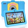 TABTIVI Tablet per bambini 7 pollici Android, 8(3+5) GB RAM, 64GB ROM(TF card 128 GB), Google GMS, App per Bambini Preinstallata, Controllo Parentale, Kids space, WIFI, Custodia antiurto, blu
