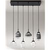 ONDALUCE CICIRIELLO EKOS LAMPADARIO A SOSPENSIONE RETTANGOLARE 6 LUCI DIFFUSORI IN VETRO COLORATO LED 36W LUCE 3000K MODERNO