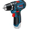 Bosch Bosch GSR 12V-15 Professional 650 g Nero, Blu, Rosso, Argento (Bosch GSR 12V-15 Professional - bor/dr) 0 601 868 101