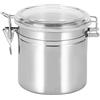 Jenngaoo Barattolo ermetico in acciaio inossidabile con coperchio trasparente e clip di fissaggio, adatto per farina da cucina C-hicco di caffè Tè in grani Zucchero Biscotto Barattolo per alimenti (4.9x5.1in)