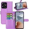 EASSGU Custodia per ZTE Blade A73 (4G) / V50S / V50 Smart (6.6 Inches) Flip Folio Cover Magnetica per Telefono in Pelle con 3 Slot per Schede 1 Portafoglio, Case - Viola scuro