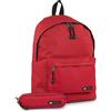 ITACA - Zaino - Zaini. Casual Zainetto Uomo. Zaino Piccolo Uomo - Zaino Scuola Media Comodo e Pratico per L'uso Quotidiano - Tela e finta finta pelle Zaino Scuola 25332, Rosso