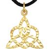 Iri jewelry Ciondolo Triquetra artigianale in argento 925 dorato - Nodo celtico con simbolo del cuore - Gioiello unisex per PRIDE Fashion con significato spirituale (Argento 925 dorato, Celtico)