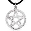 Iri jewelry Ciondolo Pentagramma Argento 925 Placcato Platino Collana Amuleto Talismano
