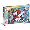 Clementoni - Puzzle per Bambini 104 Pezzi Supercolor, per Bambini 4+ Anni, Illustrazione con Supereroe Spidey, Idea Regalo, Made in Italy, 62x42 cm, 23777