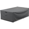 STARTWO Copertura impermeabile per mobili da giardino, copertura per tavolo da caffè, resistente, rettangolare, adatta fino a 122 x 71 x 33 cm, grigio