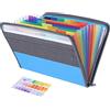 Fun storage Borse di File,13 Tasche Sacchetto di Zip,Cartella Portadocumenti A4,Porta Documenti Espandibile,Faldoni Archivio Fisarmonica,Plastica,in tela,Bordo Fibra,Perfetto per Ufficio Scuola Viaggio (blu)