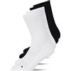 Snocks 4 Paia di Calzini Running per Uomo e Donna in Cotone Organico - Calze Sportive Unisex - Calzini Palestra Donna Uomo Antivesciche e Antiscivolo per Padel, Crossfit, Basket - Bianco/Nero - 35-38