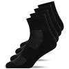 Snocks 4 Paia di Calzini Running per Uomo e Donna in Cotone Organico - Calze Sportive Unisex - Calzini Palestra Donna Uomo Antivesciche e Antiscivolo per Padel, Crossfit, Basket - Nero - 39-42