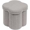 Bonlife Pouf Contenitore, Portaoggetti Piccolo Baule, Poggiapiedi Pieghevole di Fiore, Cassapanca, per Ingresso, Soggiorno e Camera da Letto, Grigio, 32x32x32 cm