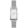Skagen Orologio Hagen per donna, Movimento al quarzo a tre lancette con cinturino in acciaio inossidabile o in pelle, 22 mm, Tono argento e bianco