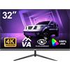 Display PC 4K UHD Da 32 Pollici, Monitor per Computer Ultra Nitido (3840×2160P),
